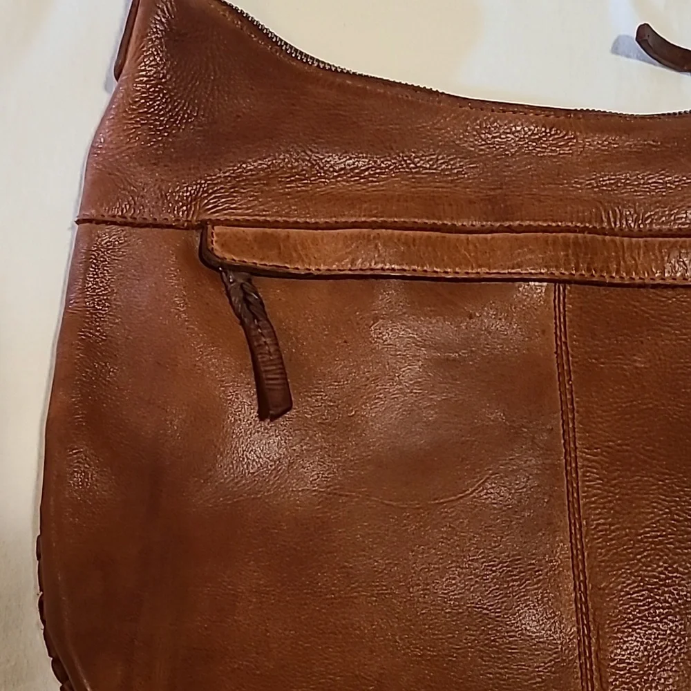 Vilenca Holland Brown Leather Woven Shoulder Bag Boho Bohemian Purse Soft - Picture 5 of 16